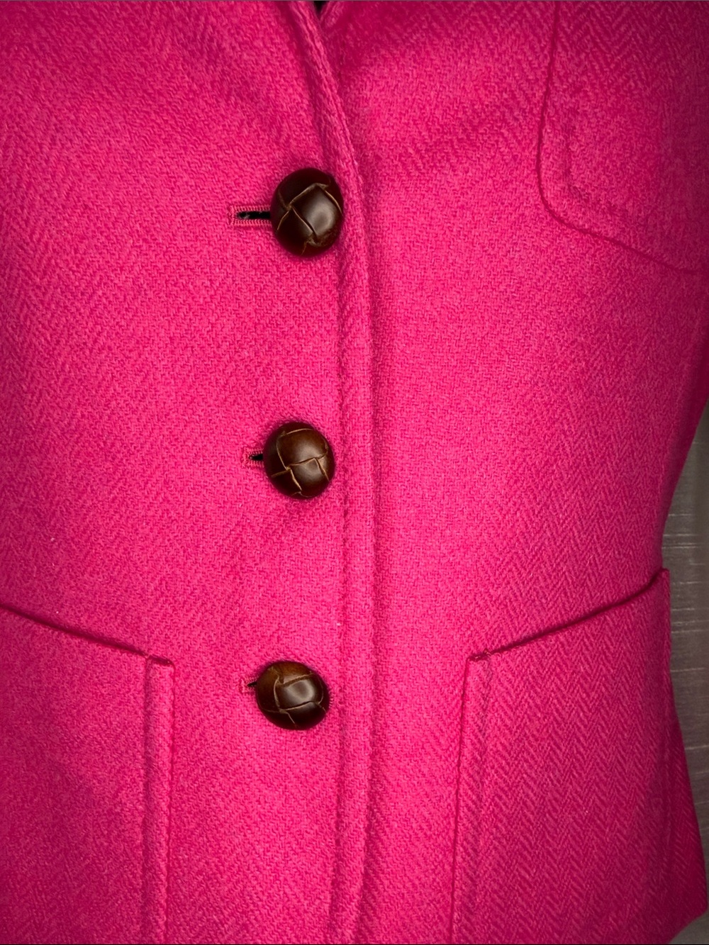 J Crew Robert Noble Scottish Wool Blazer Hot Pink Original Garment Bag Womens 10 - Picture 4 of 13